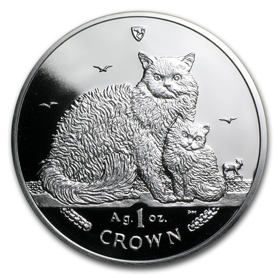2015 Isle of Man 1 oz Silver Selkirk Rex Cat Proof 2015 Isle of Man 1 oz Silver Selkirk Rex Cat Proof